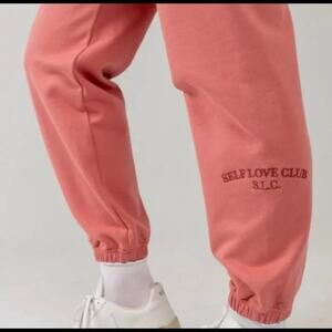 Mayfair group pink self love club sweatpants joggers size M/L comfy loungewear